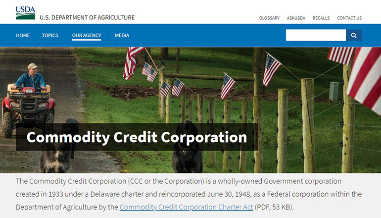 Commodity Credit Corporation (USDA) website