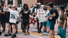 Protesters in a street