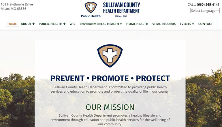 Sullivan County Health Department website