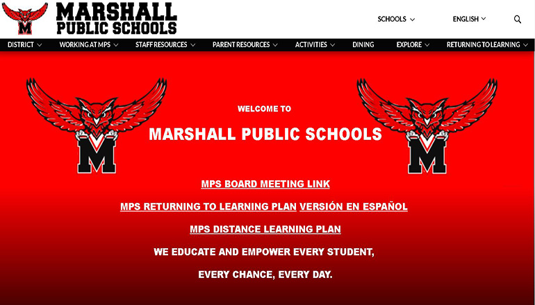 Marshall Missouri School District website