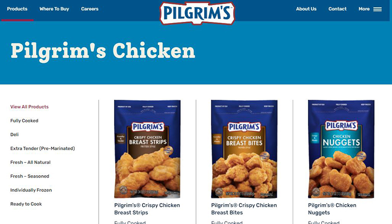 Pilgrim's Pride Chicken Website