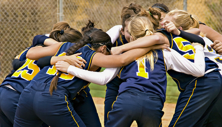 Girls Team a Huddle sports