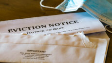 Eviction Notice with face mask