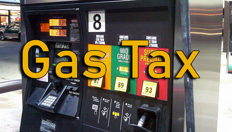 as pumps with gas tax text