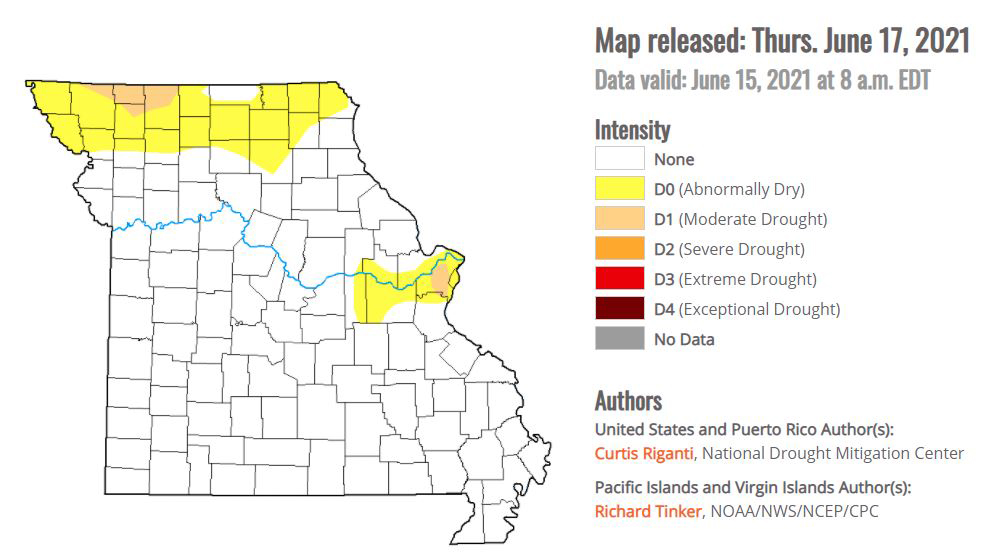 Abnormally dry conditions persist in northern Missouri