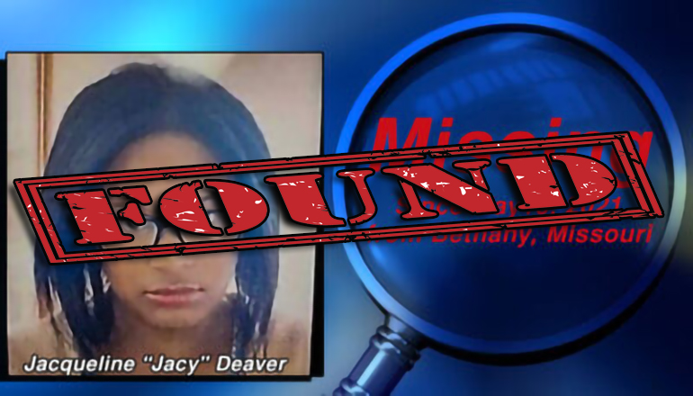 Jacqqueline "Jacy" Deaver Missing from Bethany, Missouri now found