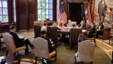 The Board of Public Buildings, chaired by Missouri Gov. Mike Parson, met on Sept. 13, 2021 (Photo courtesy Jason Hancock/Missouri Independent)