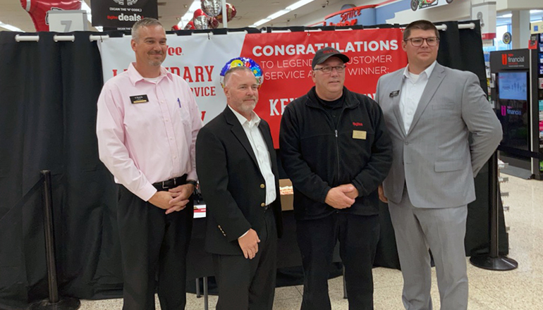 Legendary Customer Service Award from left to right, Chad Boyd, Tim Michael, Keith Herring of the Trenton store