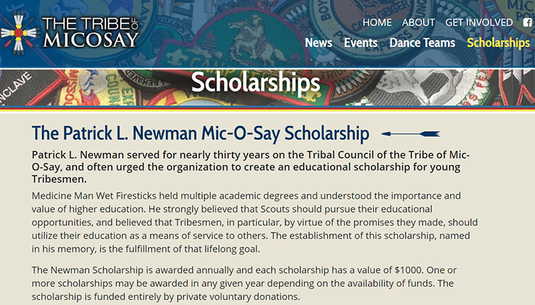 Patrick L. Newman MIC-O-SAY Scholarship