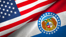 United States and Missouri Flags shown together