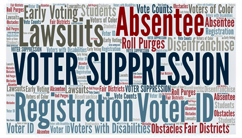 Voter Suppression news graphic