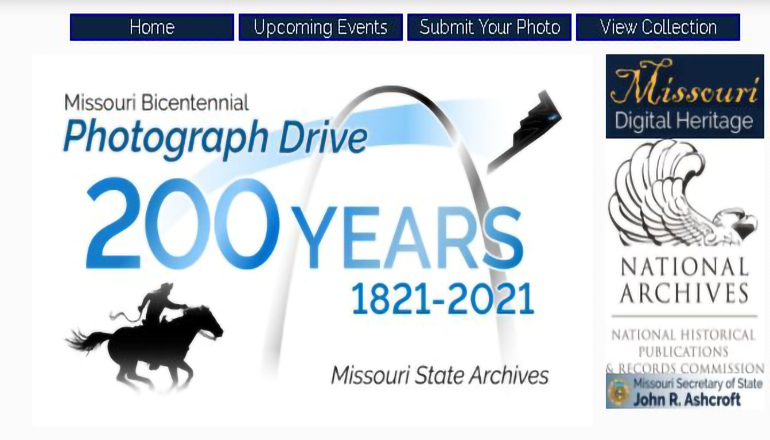 Missouri BIcentennial Photograph Drive website