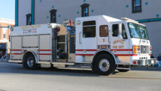 Trenton Fire Department white pumper truck