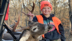 12 year old Addison Gibbs harvested his buck in Howard County