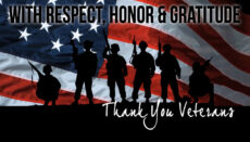 With Respect, Honor and Gratitude Thank You Veterans graphic