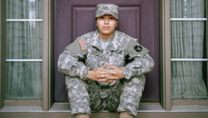 Woman in Military fatigues