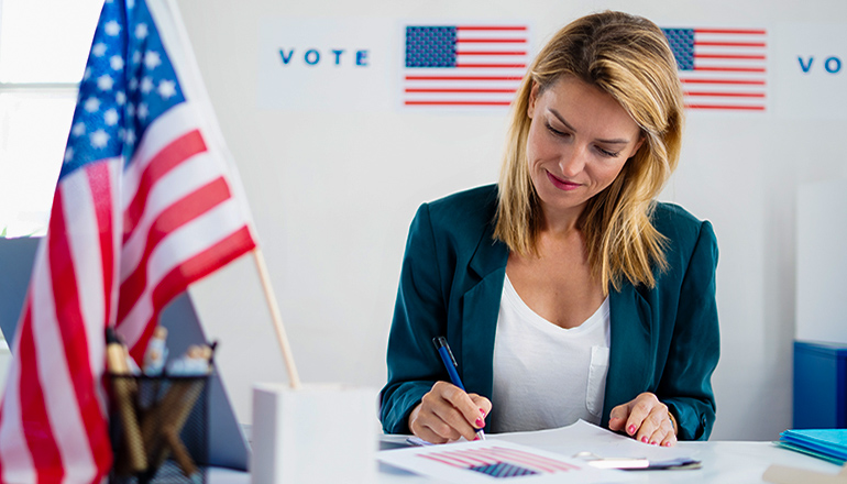 Election Poll Worker (Photo Licensed through Envato Elements)