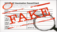 Fake COVID-19 vaccination card