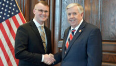 Governor Mike Parson with Trooper Colton Beck (Photo via Governor Parson Twitter account)