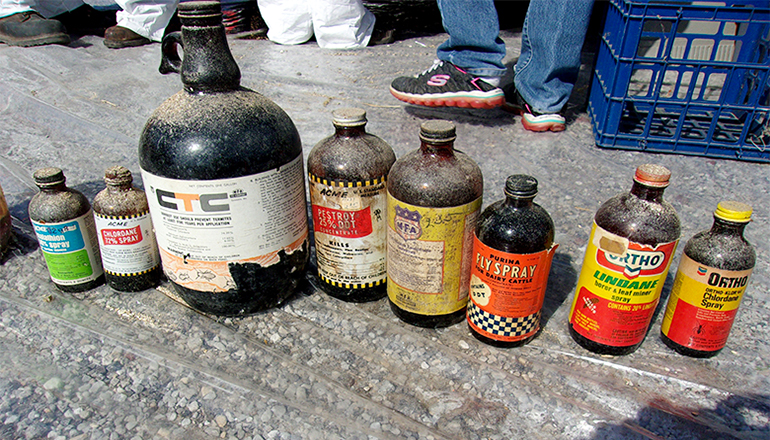 Old collection of pesticides