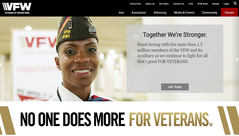 VFW or Veterans of Foreign Wars website