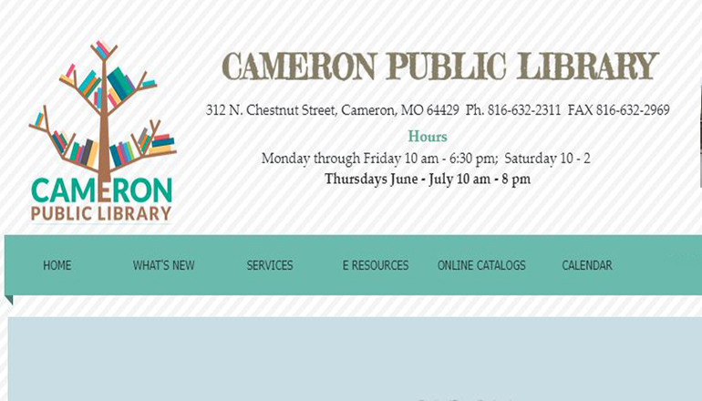 Cameron Public Library website