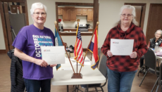 A Certificate of Appreciation and Outstanding Service Award was presented to Daughters Barbara Smith and Mary Lynn Griffin