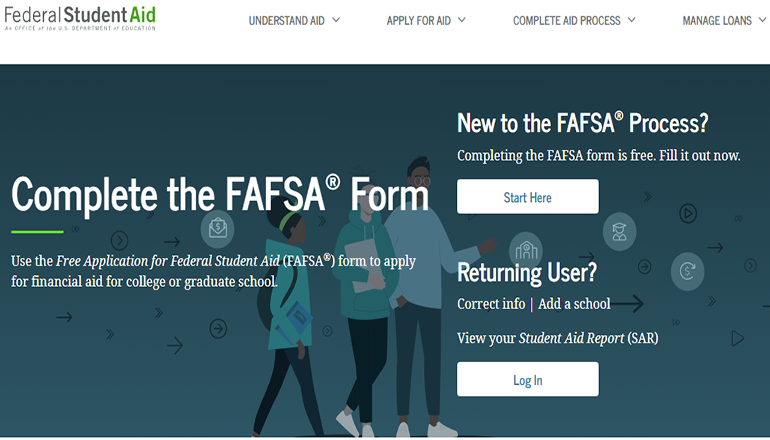 Federal Student Aid or FAFSA website