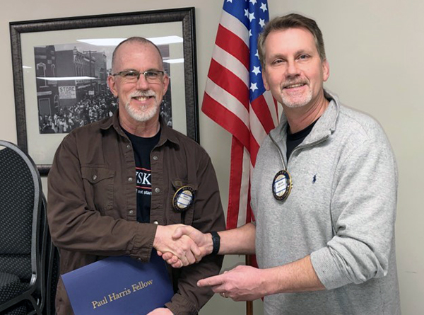 Mark Hackathorn was presented with Paul Harris recognition.