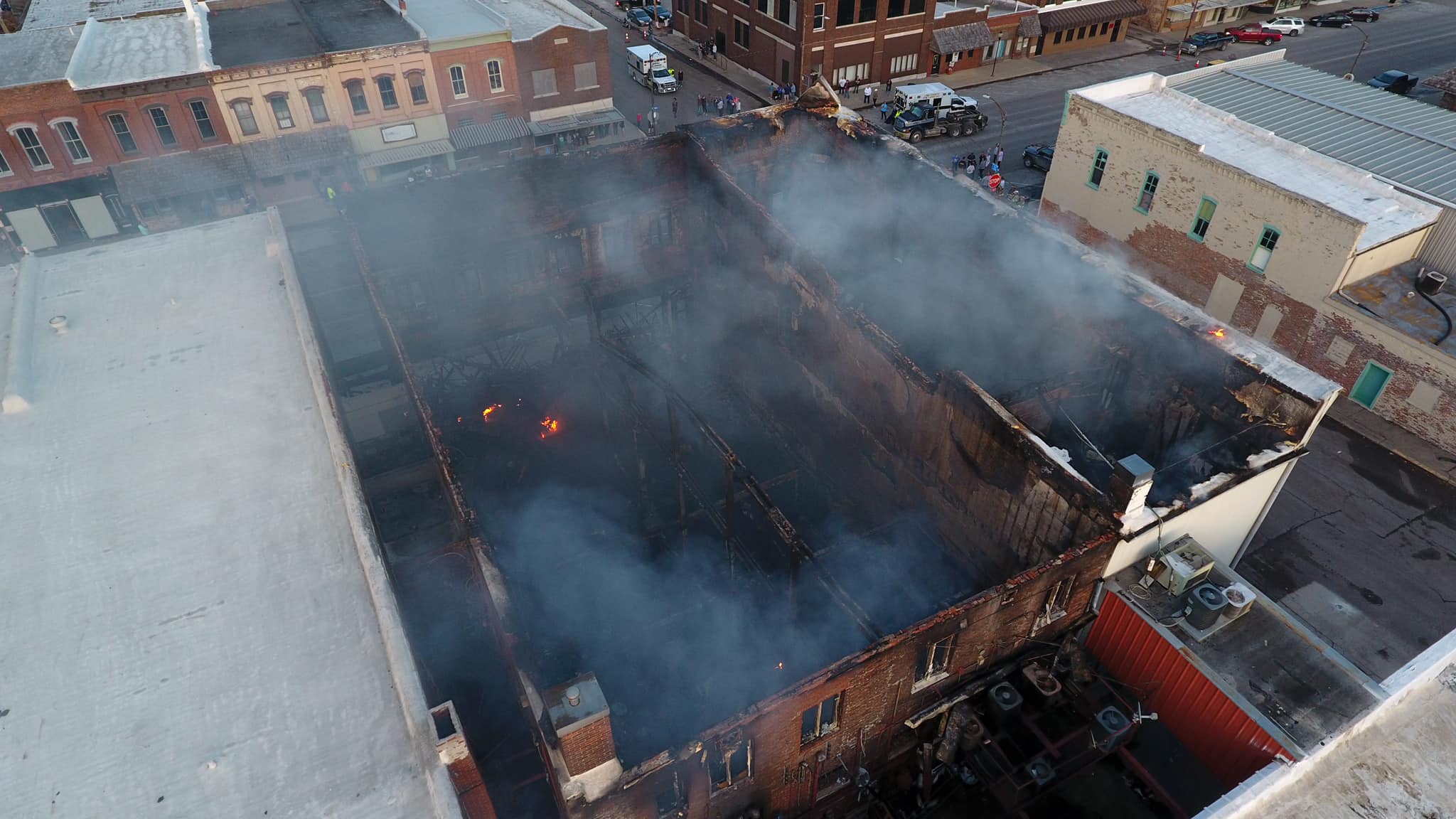 Fire on Wednesday destroys two buildings in downtown Brookfield