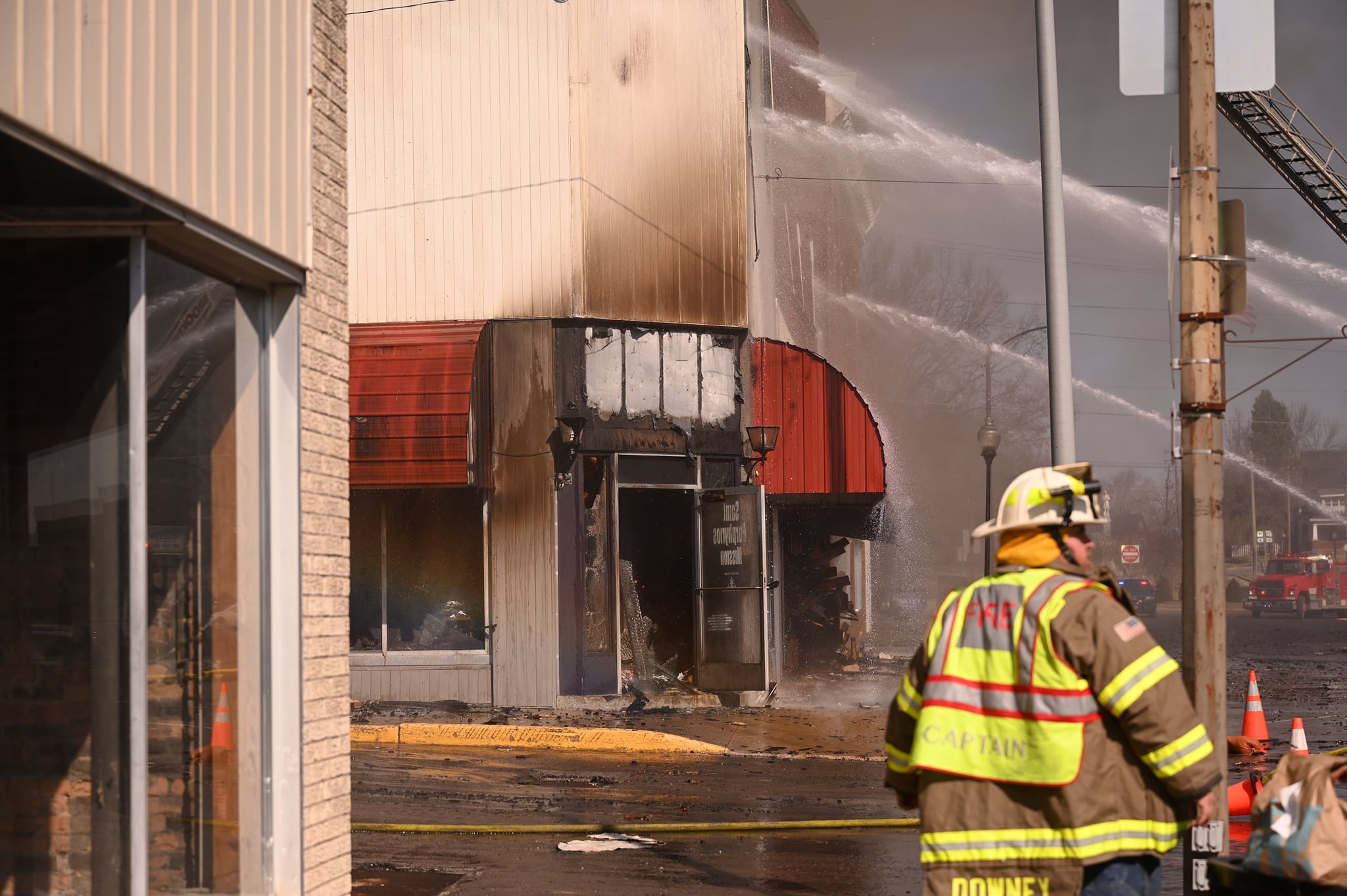 Fire on Wednesday destroys two buildings in downtown Brookfield