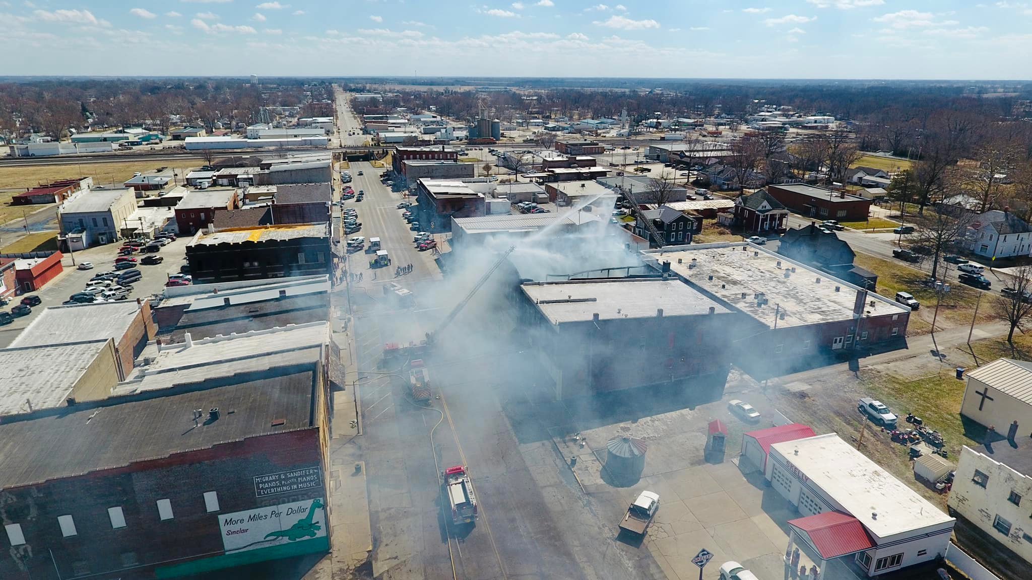 Fire on Wednesday destroys two buildings in downtown Brookfield