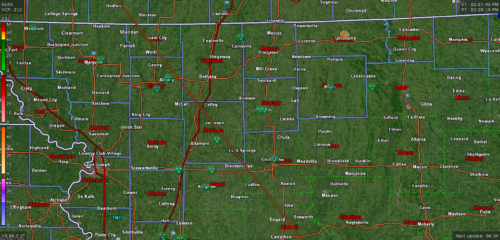 Counties Under A Winter Weather Advisory Outlined in Blue