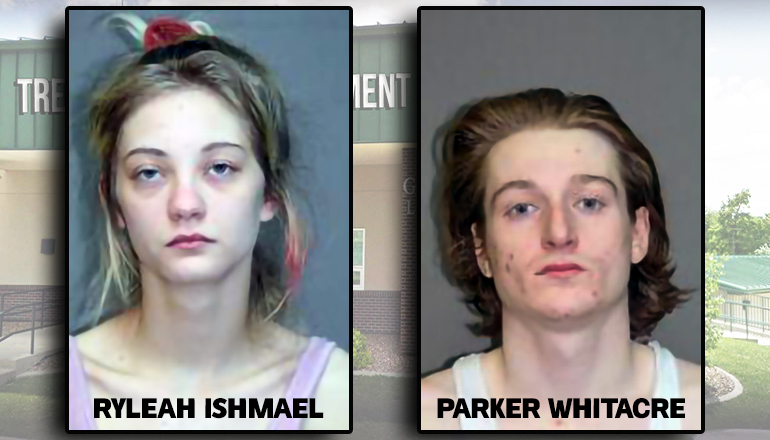 Ryleah Ishmael and Parker Whitacre (Booking photos courtesy Trenton Police Department)