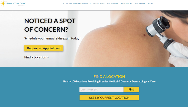 US Dermatology Partners website