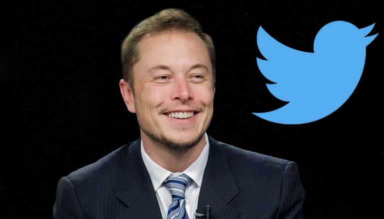 Elon Musk with Twitter Logo (Photo courtesy Wikipedia)