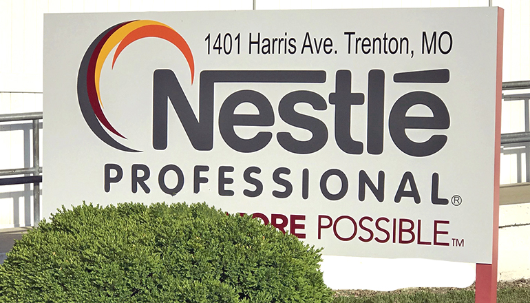 Nestle Sign at plant in Trenton