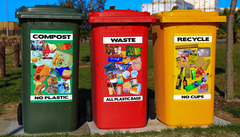Recycling waste or trash cans (Photo courtesy Nareeta Martin on Unsplash)