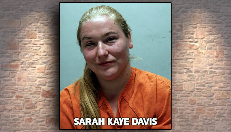 Sarah Kaye Davis booking photo courtesy Daviess-DeKalb Regional Jail