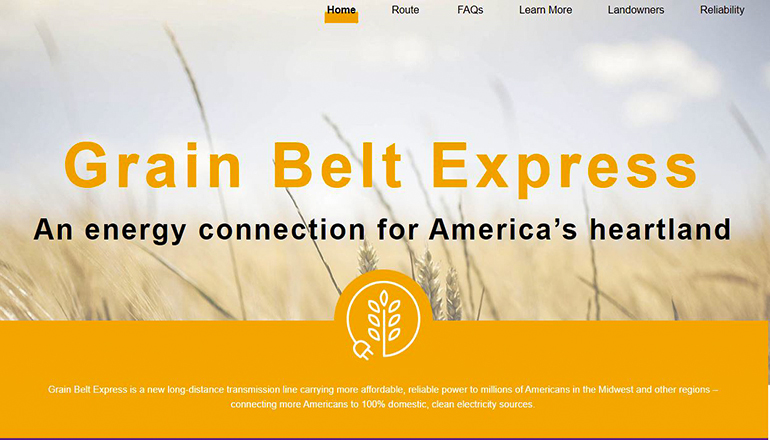 Screenshot of Grain Belt Express website