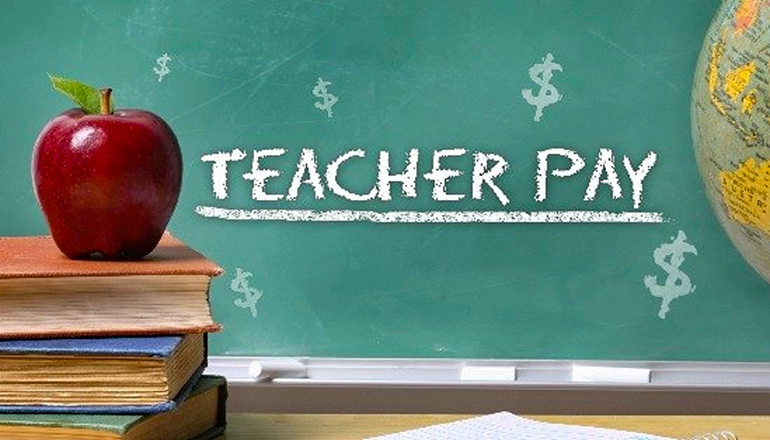 Teacher Pay news graphic