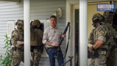Former Missouri Gov. Eric Greitens launched a new video for his U.S. Senate campaign featuring a group of men in tactical gear hunting Republicans (screenshot).