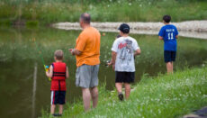 Man and Children fishing