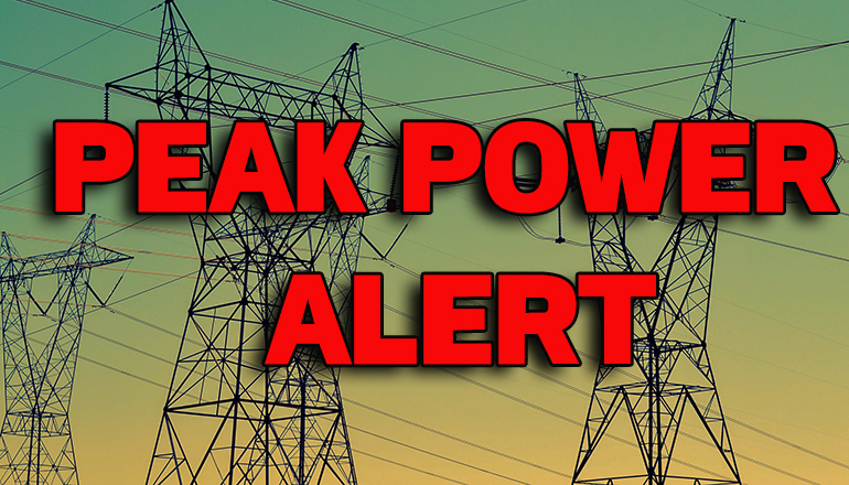 Peak Power Alert news graphic