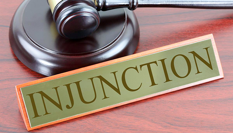 Injunction news graphic