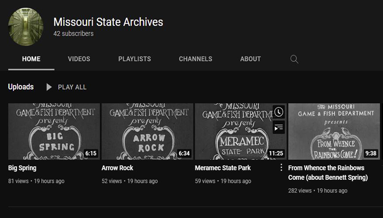Missouri State Archives YouTube channel