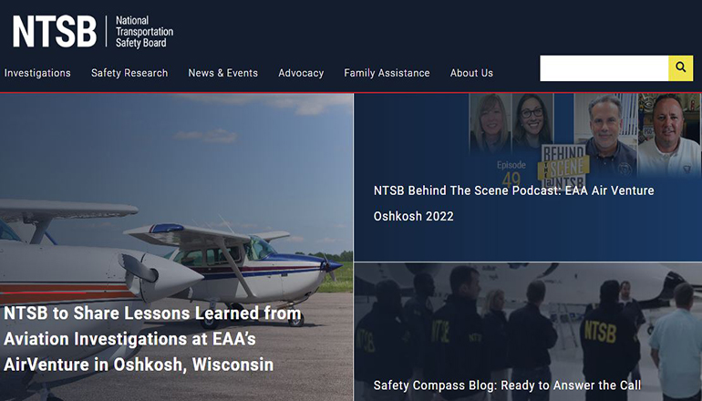 NTSB or National Transportation Safety Board website