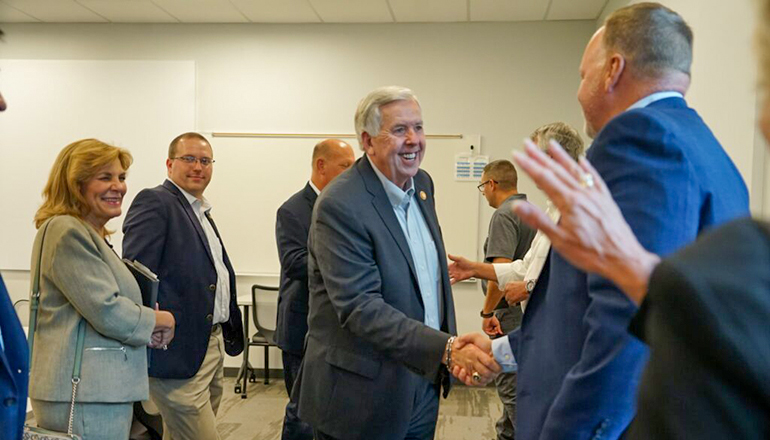 Gov. Mike Parson meets with Republican lawmakers from the Kansas City area (Photo courtesy Missouri Governor's Office)