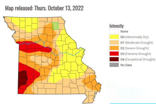 Missouri Drought map released October 13, 2022