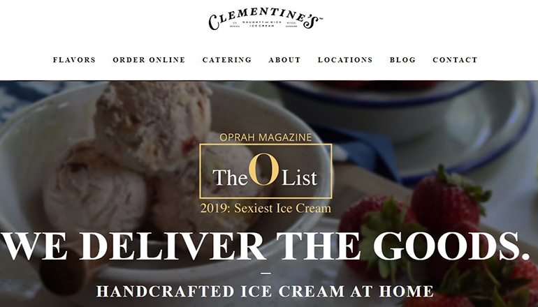 Clementines Creamery websiite